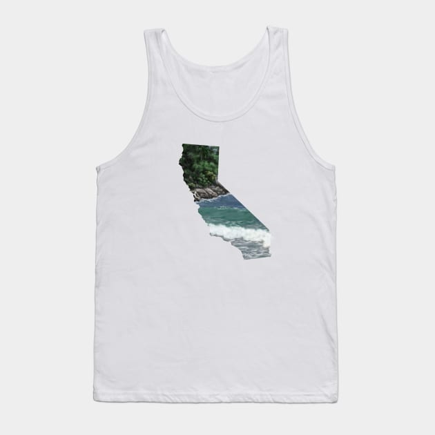 California Rocky Coast Silhouette Tank Top by DSCarts